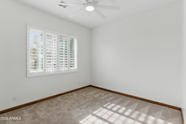 6146 E Dixileta Dr, Cave Creek, AZ 85331 - carpeted empty room featuring baseboards, a ceiling fan, and visible vents