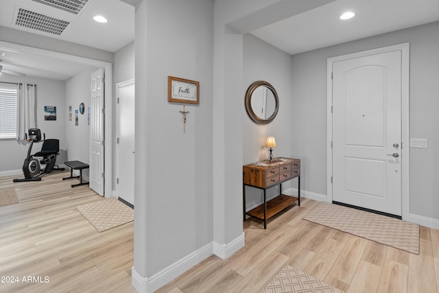 entrance foyer featuring light hardwood / wood-style flooring