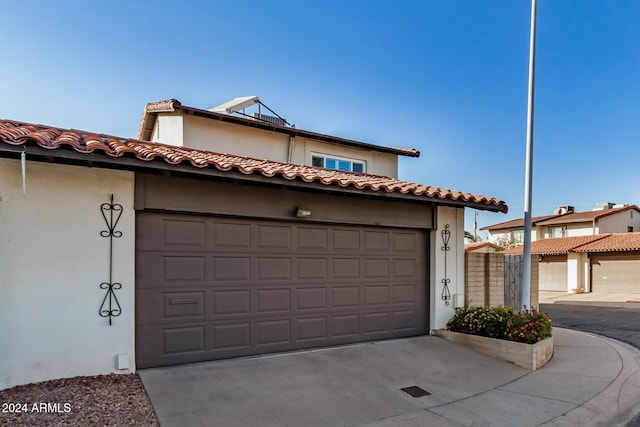 view of garage