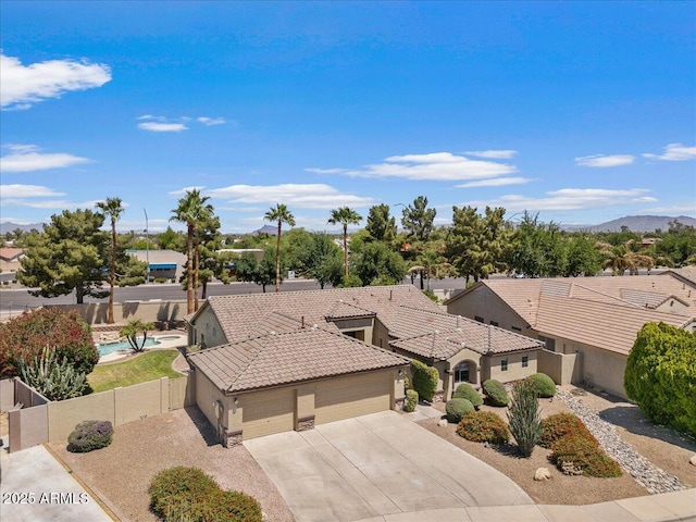 drone / aerial view with a residential view