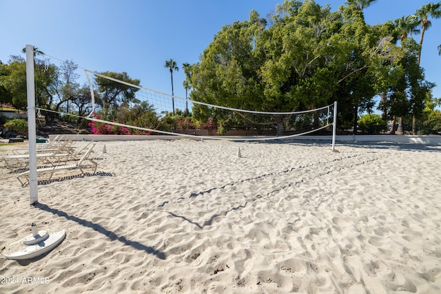 view of community featuring volleyball court