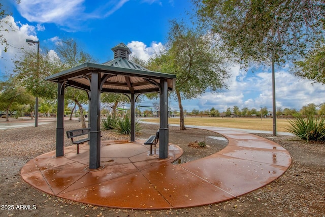 view of community with a gazebo