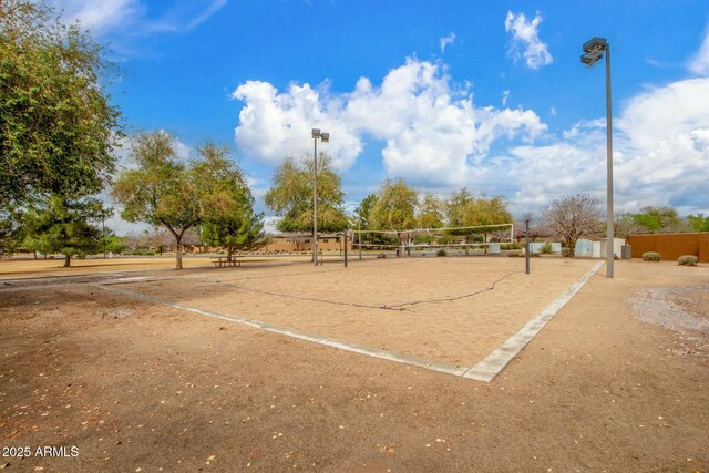 surrounding community featuring volleyball court