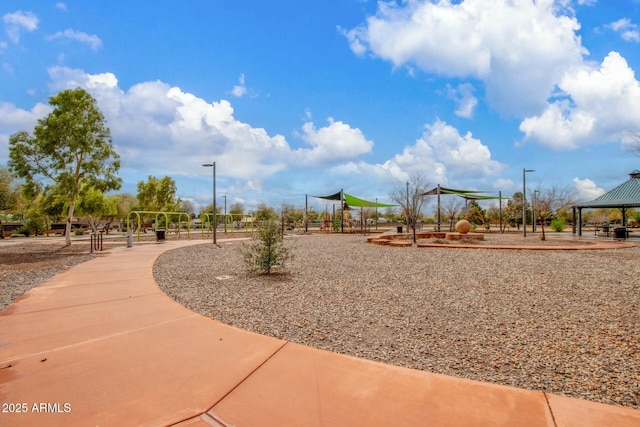 community playground featuring a gazebo