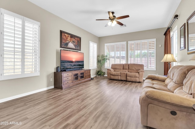 925 W San Marcos Dr, Chandler, AZ 85225 - living room with a ceiling fan and wood finished floors