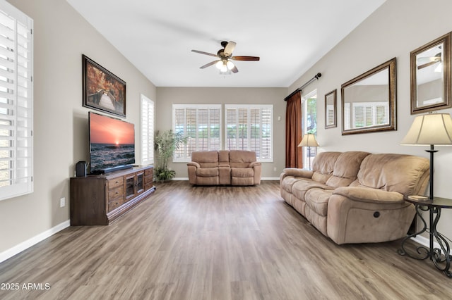 925 W San Marcos Dr, Chandler, AZ 85225 - living area with a ceiling fan and wood finished floors