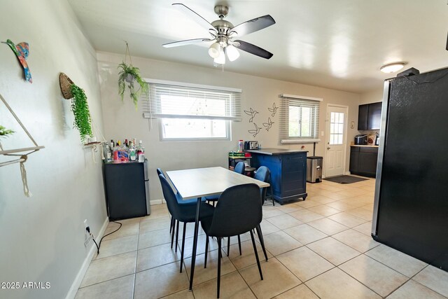 1412 W 7th Pl, Tempe, AZ 85281 - dining room featuring a ceiling fan and light tile patterned flooring