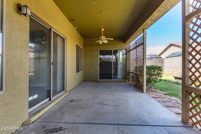12814 W Indianola Ave, Avondale, AZ 85392 - view of patio / terrace with fence and a ceiling fan