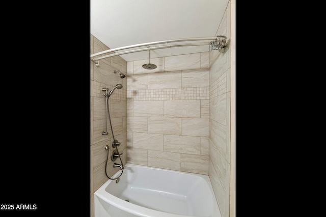 full bathroom with bathing tub / shower combination