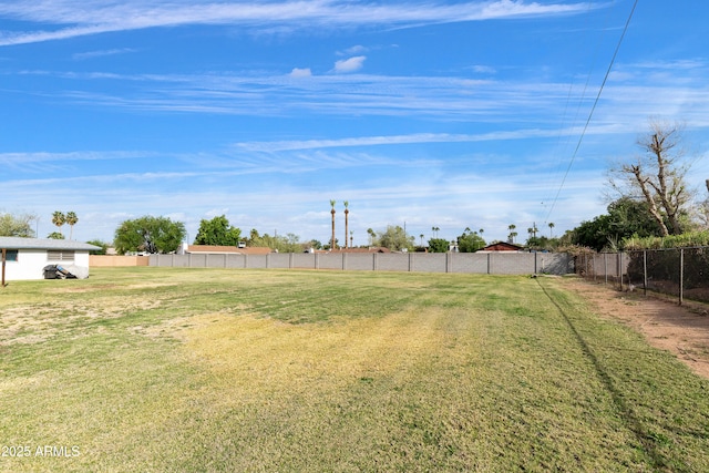 view of yard with fence