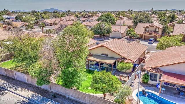 bird's eye view with a residential view