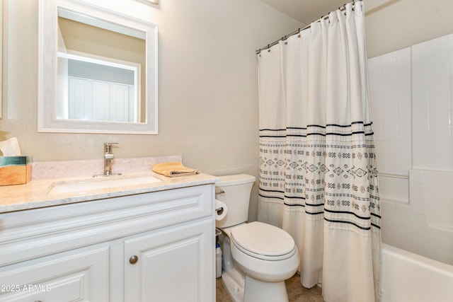 4674 E Alfalfa Dr, Gilbert, AZ 85298 - bathroom featuring toilet, shower / bath combo, and vanity