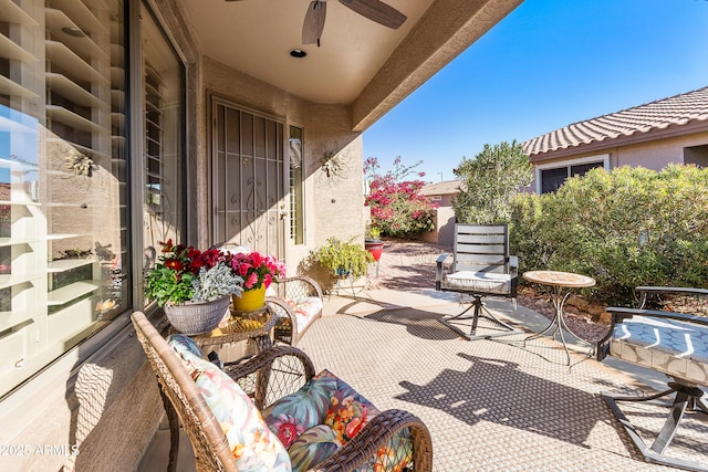 4674 E Alfalfa Dr, Gilbert, AZ 85298 - view of patio with a ceiling fan