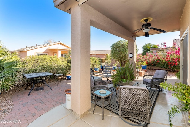 4674 E Alfalfa Dr, Gilbert, AZ 85298 - view of patio with ceiling fan and outdoor dining area