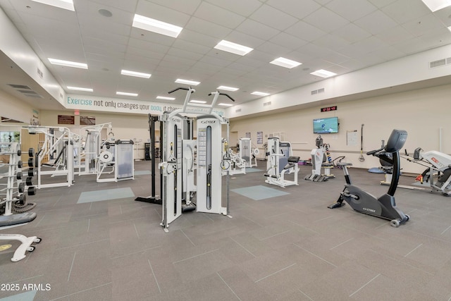 4674 E Alfalfa Dr, Gilbert, AZ 85298 - workout area featuring visible vents and a drop ceiling