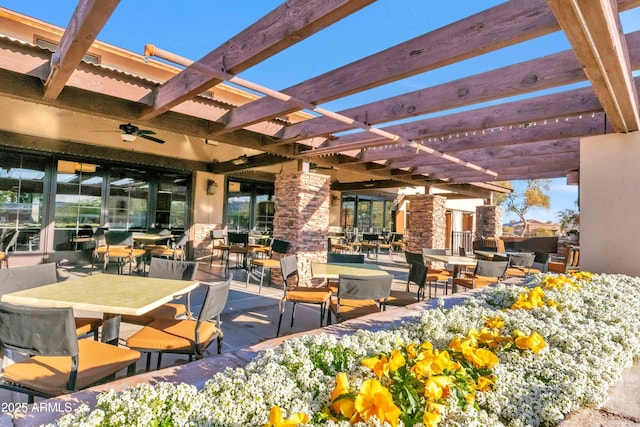 4674 E Alfalfa Dr, Gilbert, AZ 85298 - view of patio / terrace featuring outdoor dining space and a pergola