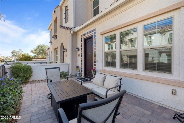 view of patio / terrace featuring an outdoor living space