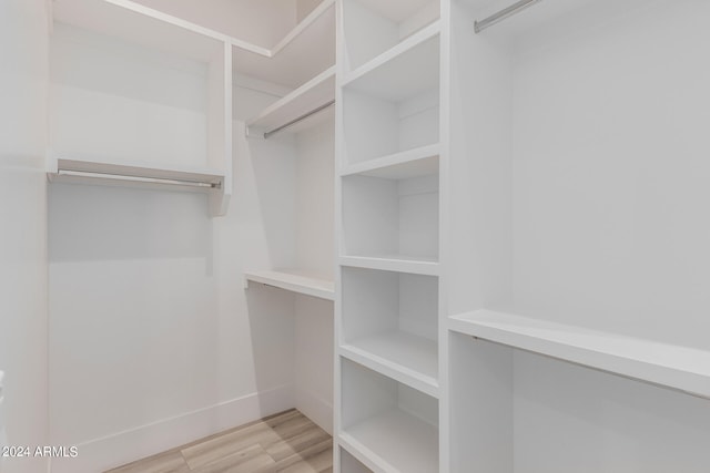 spacious closet featuring light wood-type flooring