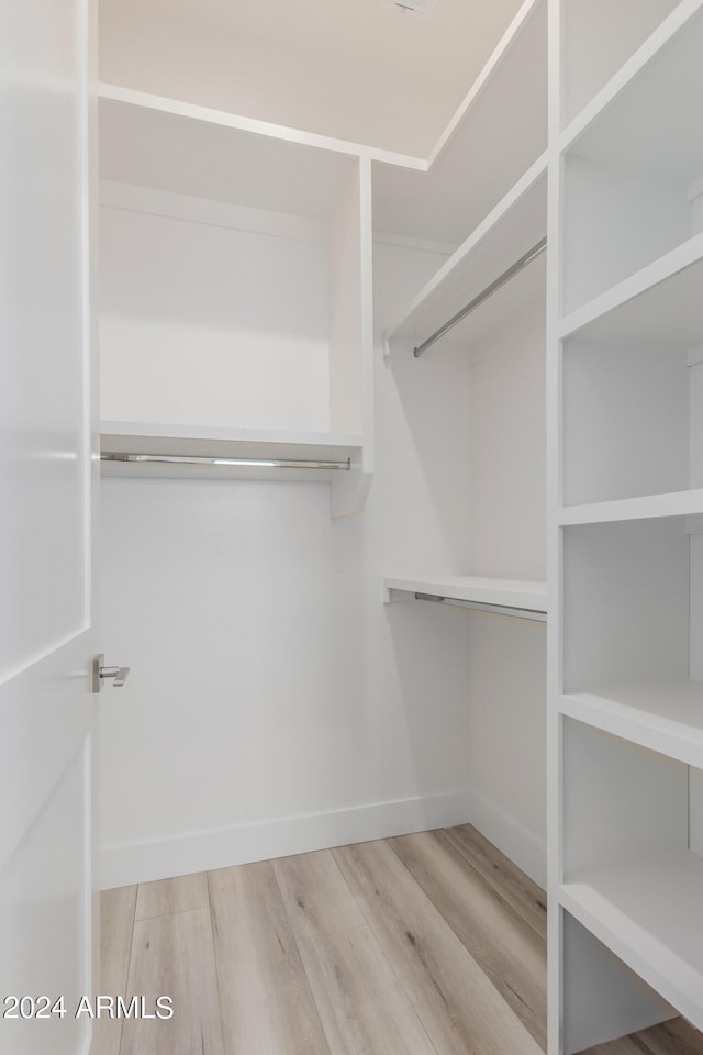 spacious closet with hardwood / wood-style flooring