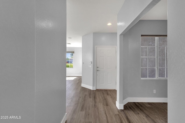 21616 E Calle De Flores, Queen Creek, AZ 85142 - hall featuring recessed lighting, wood finished floors, and baseboards