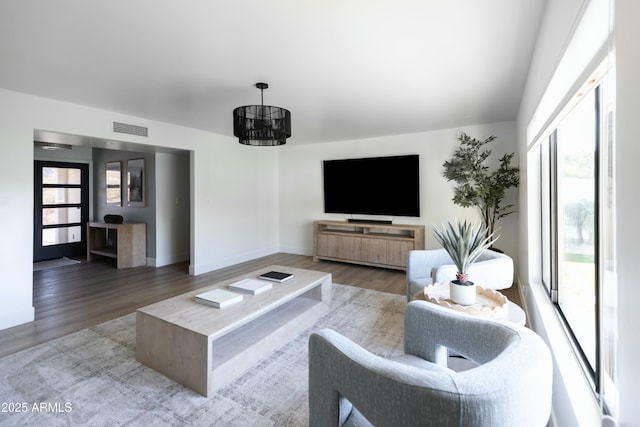 living room featuring hardwood / wood-style floors