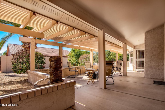 view of patio with a pergola