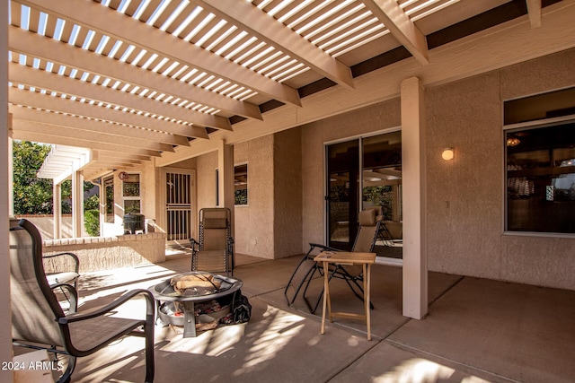 view of patio with a pergola