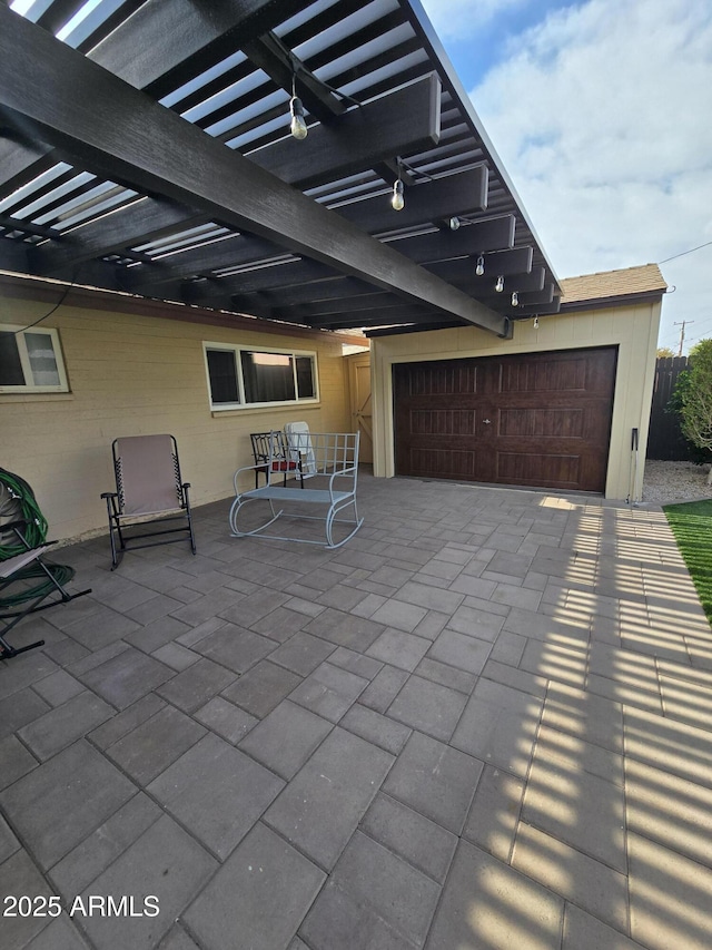 1954 E Nielson Ave, Mesa, AZ 85204 - view of patio with a pergola and a garage