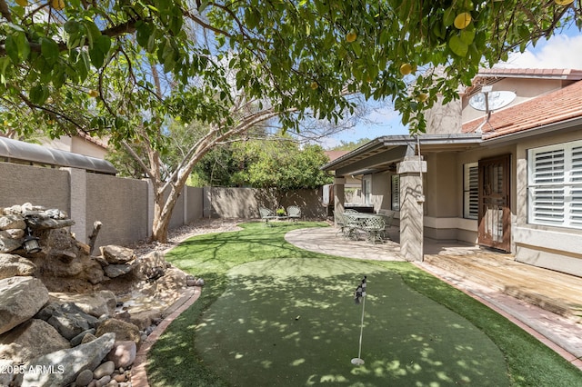 5755 W Harrison St, Chandler, AZ 85226 - view of yard featuring a fenced backyard and a patio area