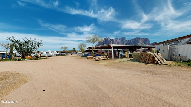 exterior space with a mountain view