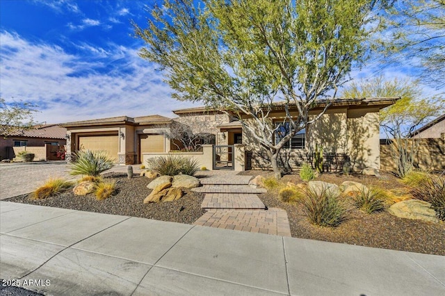 view of front of home with a garage