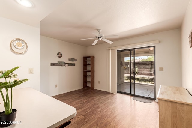 2105 S Zinnia Ave Unit 468, Mesa, AZ 85209 - dining room featuring wood finished floors and a ceiling fan