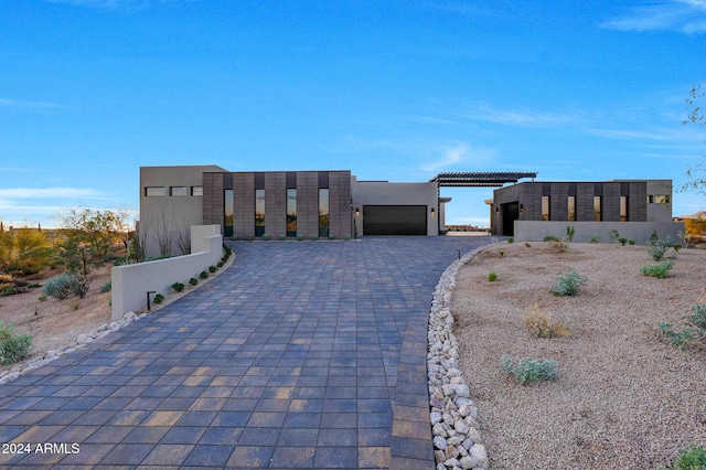 contemporary home with a garage