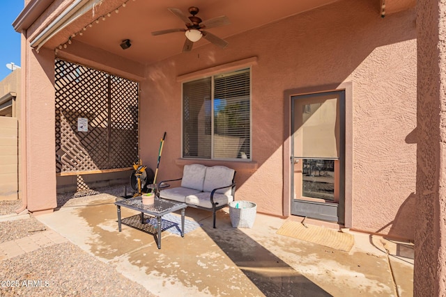 view of patio / terrace with ceiling fan