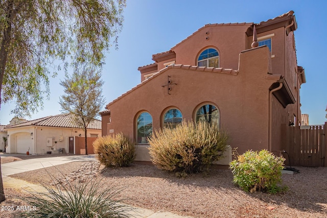 view of home's exterior with a garage