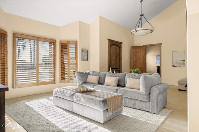 view of tiled living room