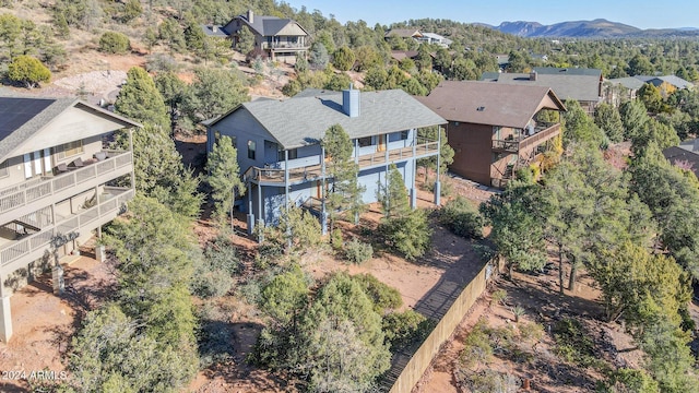 bird's eye view with a mountain view