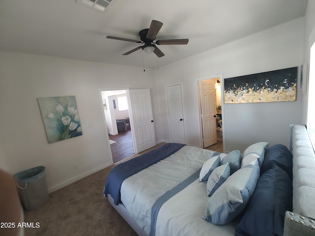 309 W Az Highway 177, Winkelman, AZ 85192 - bedroom featuring carpet floors, baseboards, and a ceiling fan