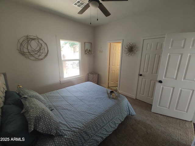 309 W Az Highway 177, Winkelman, AZ 85192 - carpeted bedroom featuring a ceiling fan