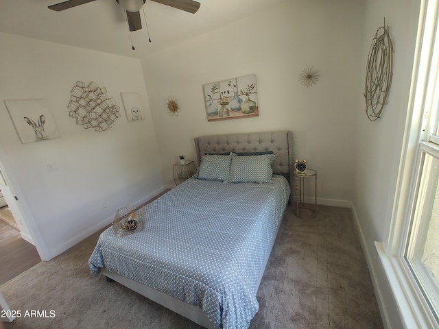 309 W Az Highway 177, Winkelman, AZ 85192 - bedroom with baseboards, carpet floors, and ceiling fan