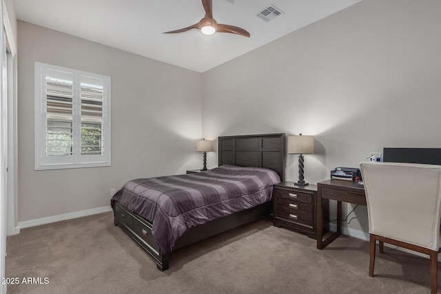 14571 W Wethersfield Rd, Surprise, AZ 85379 - bedroom featuring carpet, baseboards, an office area, and a ceiling fan