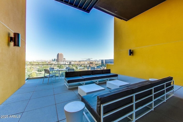 view of patio featuring an outdoor living space