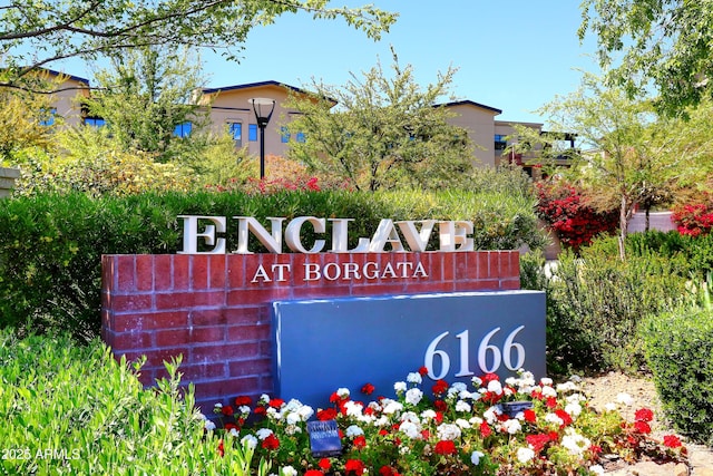 view of community sign