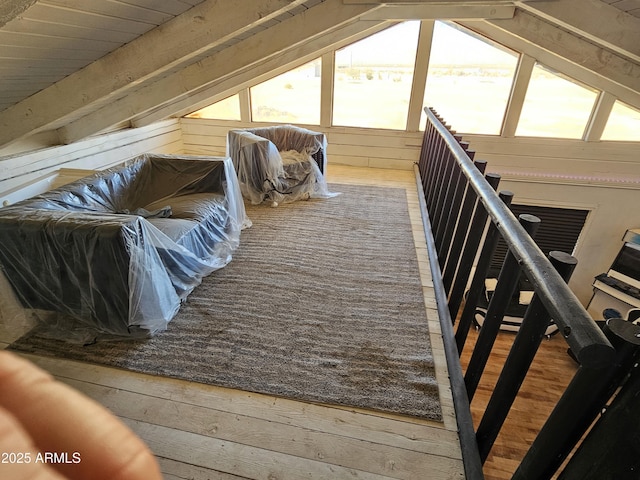 view of unfinished attic