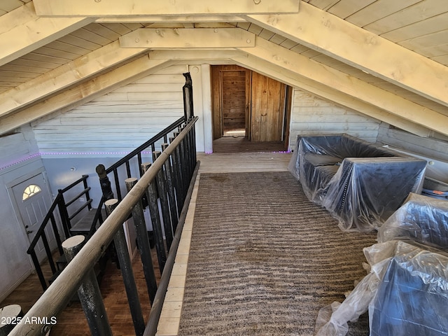 view of unfinished attic