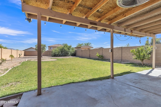 view of patio featuring a fenced backyard