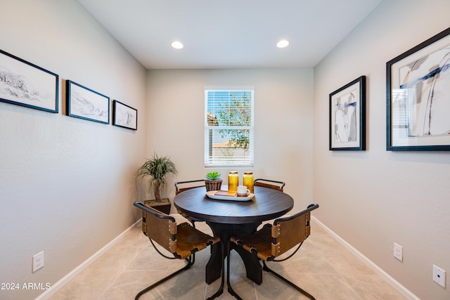 view of tiled dining room