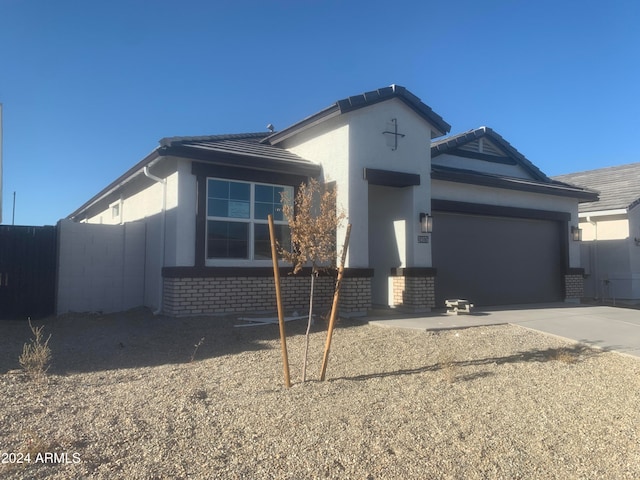 view of front of home with a garage