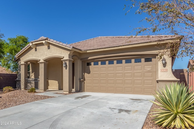 view of front of house with a garage