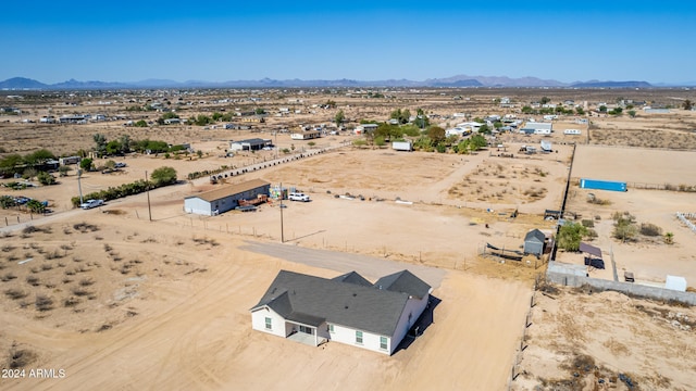 aerial view with a mountain view